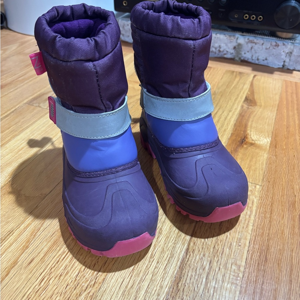 Z by Zella Kids Snow Boots Purple Blue Winter Boots waterproof rubber shell